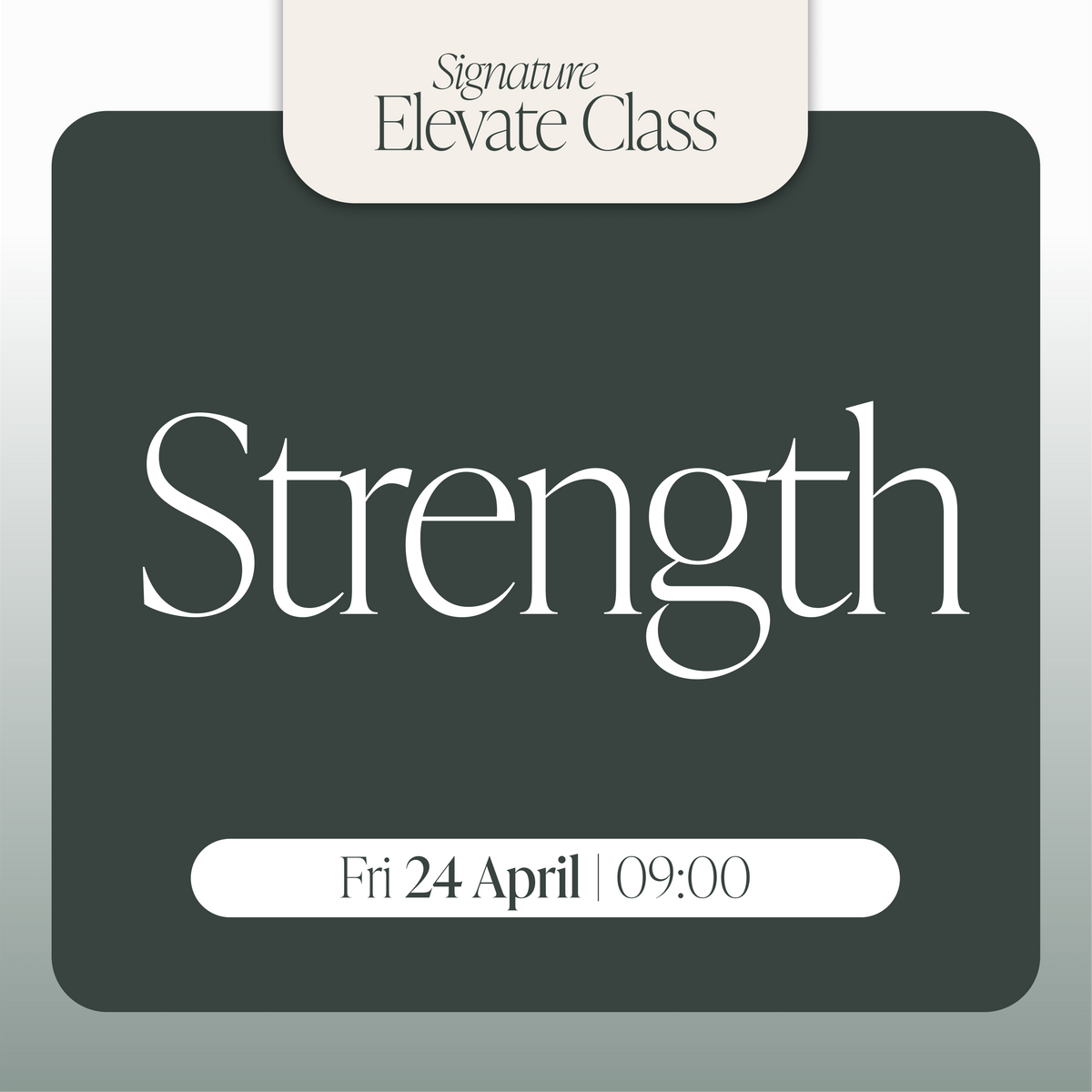 Fri 24 April | 9:00 | Strength